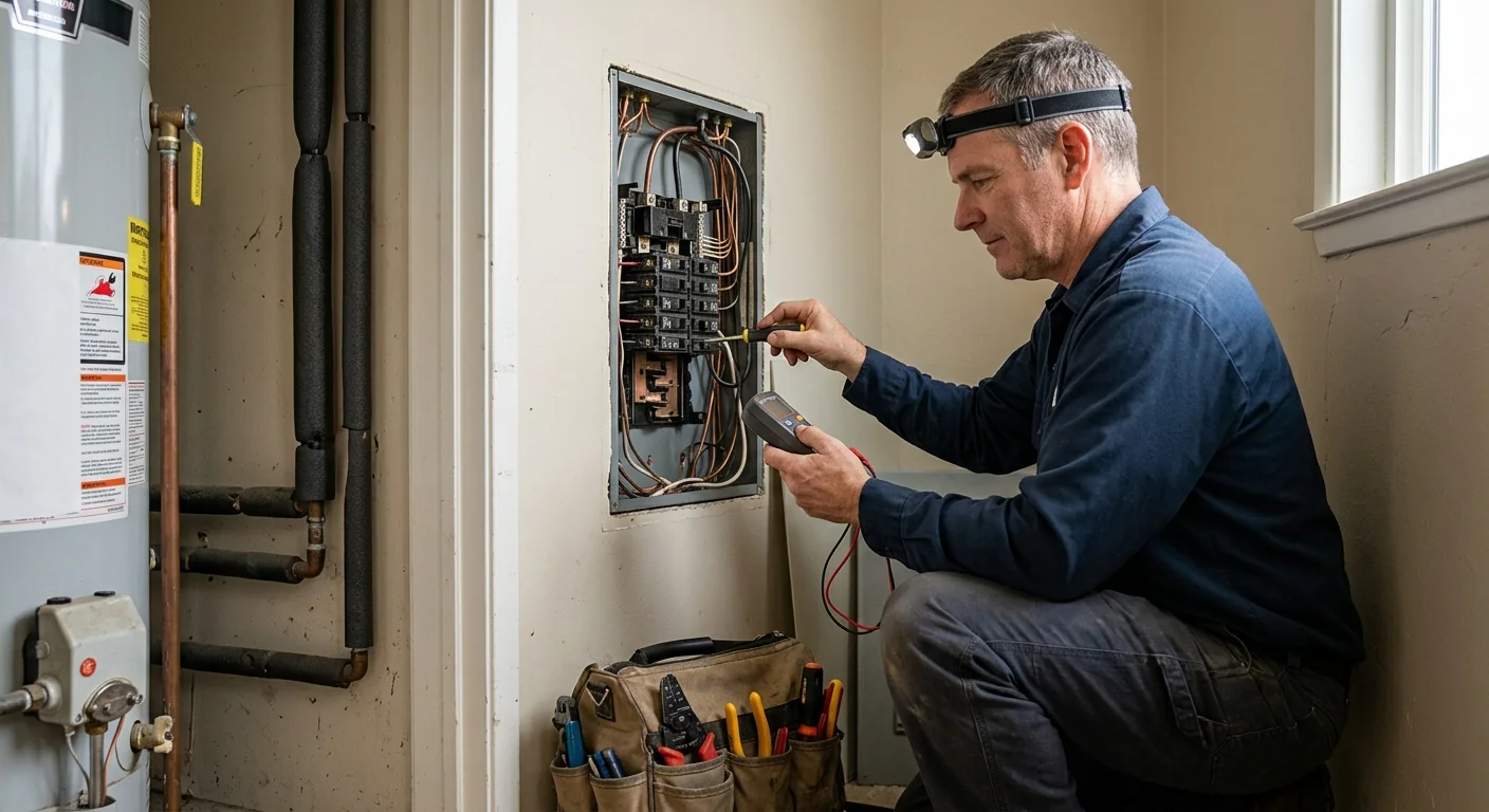 New 200-amp service panel installed in a San Leandro residential garage