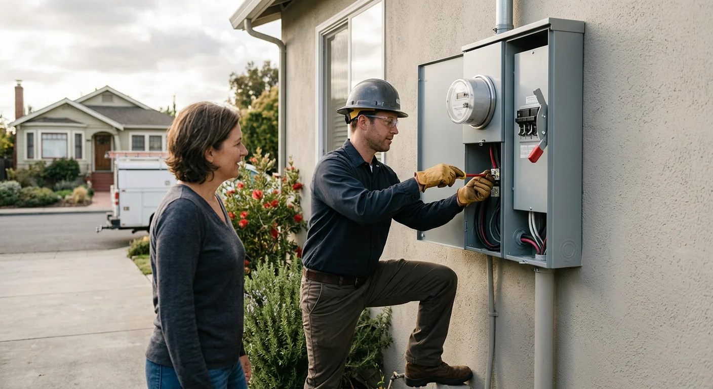 Exterior meter and main disconnect upgrade completed on a residential property