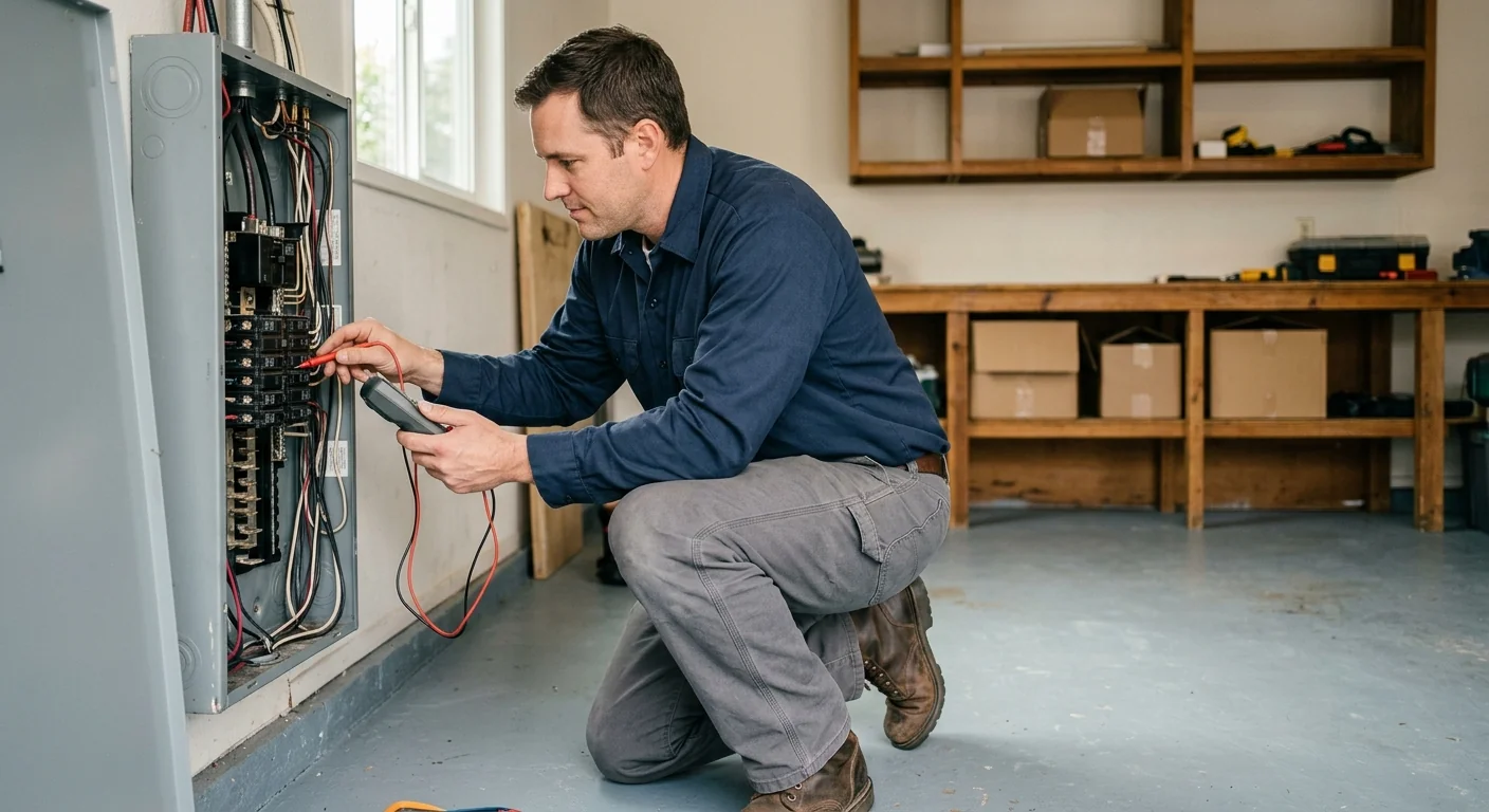 San Leandro electrician testing dimmer controls after completing a residential lighting installation